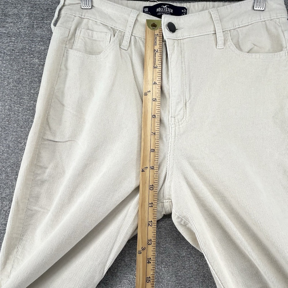 Hollister Flare Corduroy Pants Women Size 29x30 High Rise Beige Casual Boho - Picture 5 of 9